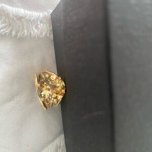 JTV Genuine Citrine Gold Over Sterling Silver Ring